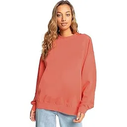 drobe Plain Trendy Cotton Full Sleeves Round Neck Casual Pullover Sweatshirt for Women-picture-10