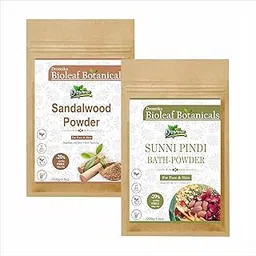 drontika wild & pure Bioleaf Botanicals Sandalwood & Sunni Pindi Bath Powder – 100% Natural Herbal Blend for Skin Softening, Refreshing Bath Experience – Gentle Exfoliation & Deep Cleansing – No Additives (300g)-picture-27