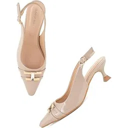 drop bold Luxe Slingback Heels for Women | Elegant Pointed Toe Patent Finish Pumps with Stylish Buckle Detail-picture-30