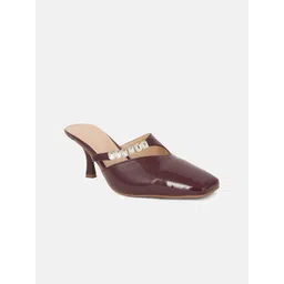 DROP BOLD Women Embellished Slim Heeled Mules with Buckles-picture-20