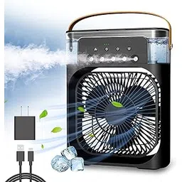 Drumstone 𝟏𝟓 𝐘𝐞𝐚𝐫𝐬 𝐆𝐮𝐚𝐫𝐚𝐧𝐭𝐞𝐞 3-in-1 Portable Mini Air Conditioner Fan – Evaporative Cooler, Humidifier & Air Purifier with 7-Color LED Light for Home, Bedroom, Office, Dorm – Black-picture-20