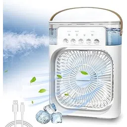 Drumstone 【15 Years Warranty】 Elevate comfort with the Portable Air Conditioner Fan. This air fan features a 500 ml water tank, USB cooler, mini humidifier with 7 colors LED light_Multicolor-picture-19