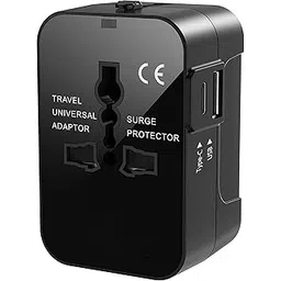 Drumstone (𝗦𝗽𝗲𝗰𝗶𝗮𝗹 𝟱 𝗬𝗲𝗮𝗿𝘀 𝗪𝗮𝗿𝗿𝗮𝗻𝘁𝘆) Black Universal Travel Adapter – 3-in-1 International Travel Charger with Type-C & USB-A Ports | Compatible with USA, EU, UK & AUS Plugs-image-22