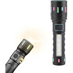 Drumstone 𝟏𝟓-𝐘𝐞𝐚𝐫 𝐖𝐚𝐫𝐫𝐚𝐧𝐭𝐲 Rechargeable LED Metal Torch | Zoomable 5-Mode Tactical Flashlight with 1200mAh Battery – Emergency Light Gift for Outdoor, Camping, Night Walks-image-0