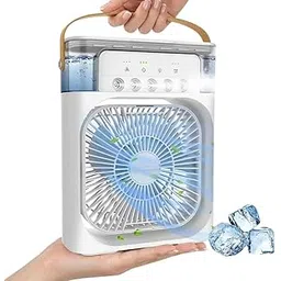 Drumstone (𝐒𝐩𝐞𝐜𝐢𝐚𝐥 𝟏𝟓 𝐘𝐞𝐚𝐫𝐬 𝐖𝐚𝐫𝐫𝐚𝐧𝐭𝐲) USB Mini Air Cooler Fan with Humidifier, 600ml Large Water Tank, 3 Wind Speeds, 7 Color LED Night Light, Timer for Bedroom Office-image-42