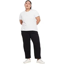 ds fashion Women Plus Size High Rise Cotton Track Pants | Stretchy Straight Leg Parallel Pyjama | Black Loungewear, Sleepwear, Sports Joggers & Gym Wear for Ladies-picture-55