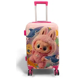 d's paradise Small Cabin & Check-in Set (55 cm) 4 Wheels - LABUBU CARTOON PRINT 20 INCHES KIDS Trolley Bag SUITCASE - Pink-picture-36