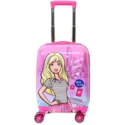 d's paradise Small Cabin Suitcase (45 cm) 4 Wheels - Kids 16" New Barbie print Girl's Boy's suitcase/trolley bag - Pink-picture-28