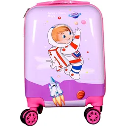 d's paradise Small Cabin Suitcase (45 cm) 4 Wheels - Kids 16" Space Astronaut print Girl's Boy's suitcase/trolley bag - Pink-picture-31