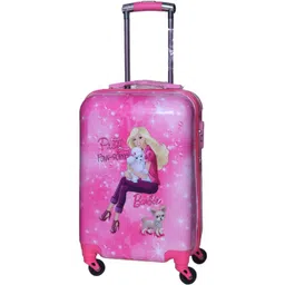 d's paradise Small Cabin Suitcase (54 cm) 4 Wheels - Kid's cartoon print Barbie with dog / Princess 20 Inches both side print, hard top polycarbonate girls suitcase/ trolley bags for Girls with 4 wheels - Pink-picture-27