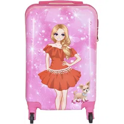 d's paradise Small Cabin Suitcase (55 cm) 4 Wheels - Kids Doll Standing girl 20 INCHES Travel Suitcase Trolley Bag for Girls & Boy's - Pink-picture-26