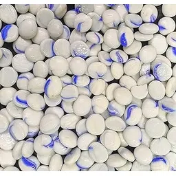 DS1 Glass Pebbles Stones for Aquariums, Fish Tank, Fireplace, Firepit Glass, Vase Filler, Plants Pot, Garden, Lawn, Table Decor for Indoor and Outdoor Home Décor (Opaque Blue Wave, 500 Gm)-picture-10