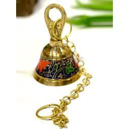 DSH Crafting Your Curiosity Metallic toned & Red Brass Hanging Pooja Bell-picture-40
