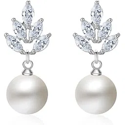 dsimple Exquisite Copper Zircon Pearl Earrings for Women and Girls-picture-25