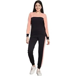 dtr fashion Peach Polyester Lycra Blend Color Block Tracksuit | Co-ord Set For Women| Active Wear Suit Set For Women| Track Suit Set For Women (TSSET1030, 2XL)-picture-56