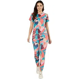 dtr fashion Women's Multicolor Cotton Lycra Blend Abstract Print Tracksuit | Co-ord Set For Women| Track Suit Set For Women-picture-22
