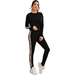 dtr fashion Women's Snake Skin Digitally Printed Side Taped Suit, T-Shirt and Legging Outfit Set,Set of Tee and Pant_Snake-picture-45