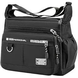 duant SCEYE Professional Crossbody Shoulder Bag, Black Nylon, Multi-Pocket Design, Fashion Messenger Bag for Daily Use-picture-39