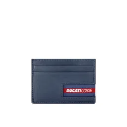 DUCATI CORSE Men Blue & Red Leather Card Holder-picture-15