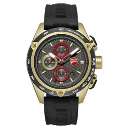 Ducati Quartz Chronograph Grey Dial Black Silicone Strap Watch For Men-picture-29