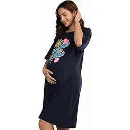 Duchess Mom T-Shirt Dress | Night Dress | Loose Fit | Pre and Post Pregnancy-picture-44