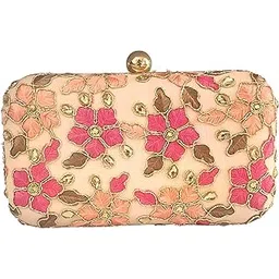 duchess Women's Floral Peach Box Clutch (7"x4")-picture-38
