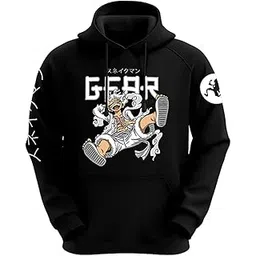dudeme One Piece Luffy Gear 5 Sun God Unisex Anime Hoodie for Men & Women 100% Cotton Naruto, Jujutsu Kaisen, Goku, Gojo, Bleach Anime Printed Hoodies-picture-10