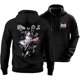 dudeme Shinobu Kocho Unisex Anime Hoodie for Men & Women 100% Cotton Naruto, Jujutsu Kaisen, Goku, Gojo, Bleach Anime Printed Hoodies-picture-40