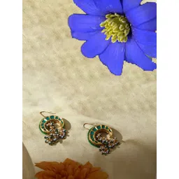 DUGRISTYLE Gold-Plated Kundan Studded & Beaded Classic Drop Earrings-picture-10