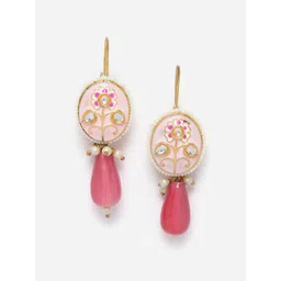 DUGRISTYLE Gold-Plated Kundan-Studded & Beaded Jewellery Set image 5