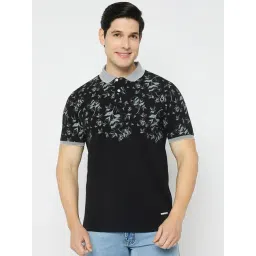 Duke Black Slim Fit Printed Polo T-Shirt-picture-36
