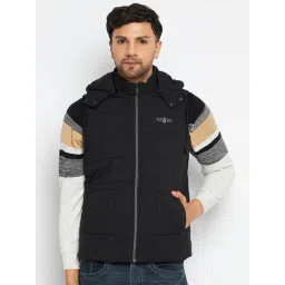 Duke Black Slim Fit Quilted Hooded Jacket-picture-28