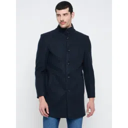 Duke Blue Blended Regular Fit Solid Coat-picture-22