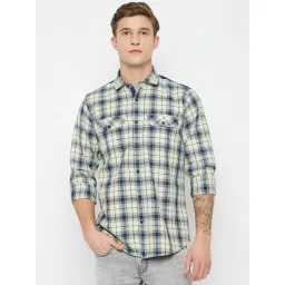 Duke Blue Blended Slim Fit Checkered Shirt-picture-12