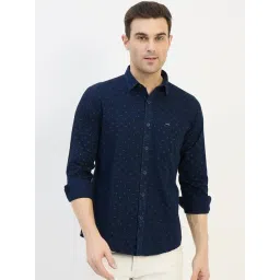 Duke Blue Blended Slim Fit Printed Shirt-picture-21