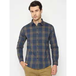 Duke Blue Blended Slim Fit Striped Shirt-picture-10