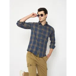 Duke Blue Blended Slim Fit Striped Shirt image 5