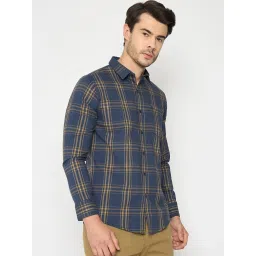 Duke Blue Blended Slim Fit Striped Shirt image 4