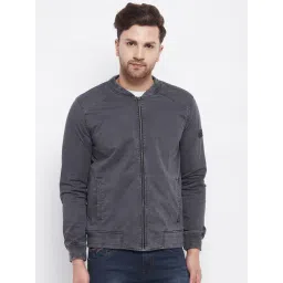 Duke Charcoal Cotton Slim Fit Bomber Jacket-picture-15