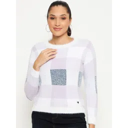 Duke Checked Long Sleeves Acrylic Pullover-picture-31