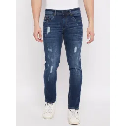 Duke Dark Blue Slim Fit Lightly Washed Jeans-picture-37