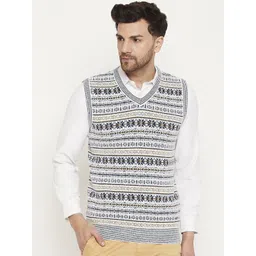 Duke Geometric Self Design Acrylic Sweater Vest-picture-20