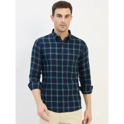 Duke Green Blended Slim Fit Checkered Shirt-picture-12