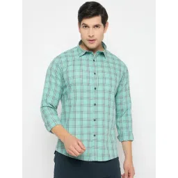 Duke Green Blended Slim Fit Checkered Shirt image 1