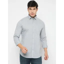 Duke Grey Blended Slim Fit Solid Shirt-picture-10