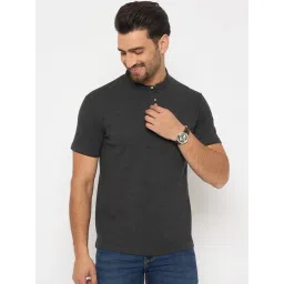 Duke Grey Blended Slim Fit Solid T-Shirt-picture-13