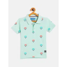 Duke Kids Blue Printed Polo T-Shirt-picture-16