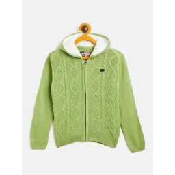 Duke Kids Green Self Design Full Sleeves Sweater-picture-37