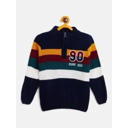 Duke Kids Multicolor Striped Full Sleeves Sweater-picture-42