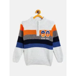 Duke Kids Multicolor Striped Full Sleeves Sweater-picture-12
